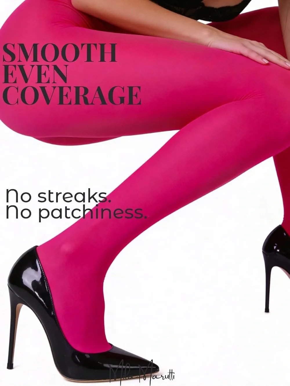 Mila Marutti - Women’s Hot Pink Opaque Tights Soft Stockings Pantyhose - Medium